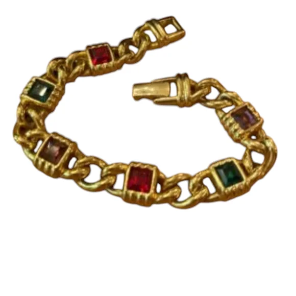 Vintage Swarovski Heavy Gold Tone Bracelet! ✨️ - Picture 2 of 7